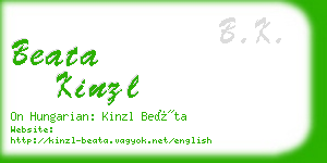 beata kinzl business card